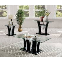 Wayfair black deals glass coffee table